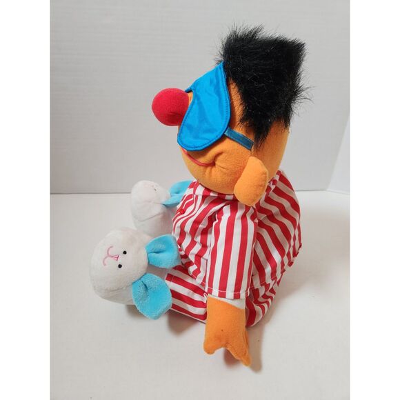 1996 TYCO Sing & Snore Ernie Plush – Sesame Street Talking Doll w/ Slippers - Picture 4 of 8